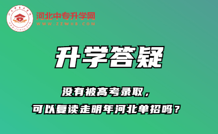 没有被高考录取可以复读走明年河北单招吗？