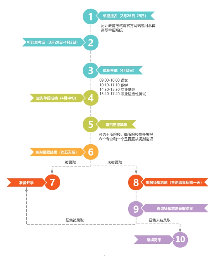 2024年河北单招录取流程梳理！一图明晰！