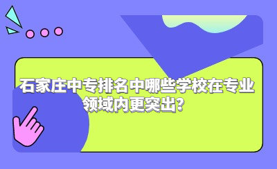 石家庄中专排名中哪些学校在专业领域内更突出？