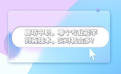 廊坊中职，哪个专业能学到真技术，实习机会多？