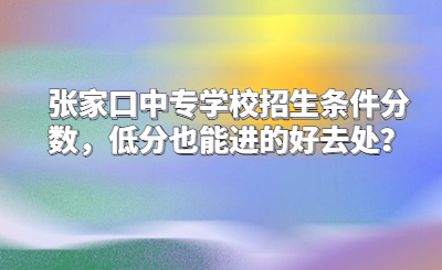 张家口中专学校招生条件分数，低分也能进的好去处？