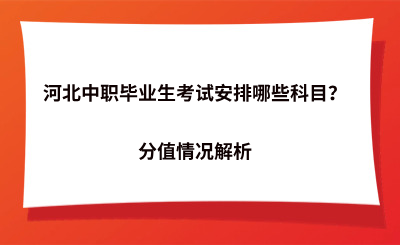 河北中职对口升学考试安排哪些科目？分值情况解析