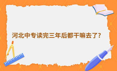 河北中专读完三年后都干嘛去了?