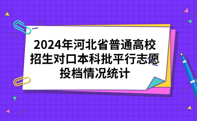 2024年河北省普通高校招生对口本科批平行志愿投档情况统计